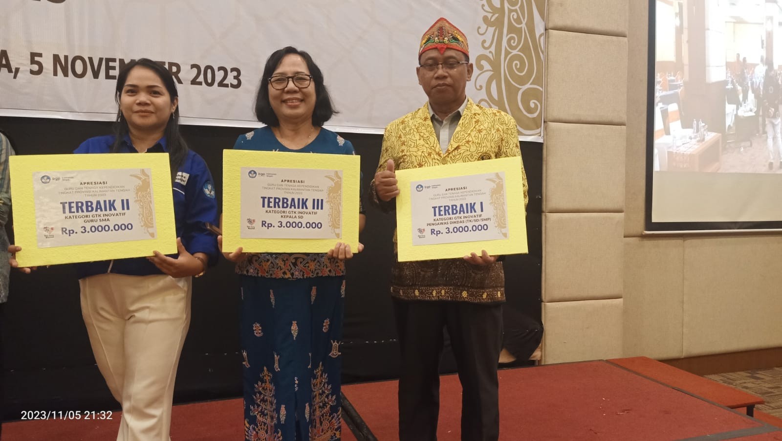  Toreh Prestasi 3 Finalis Kabupaten Barito Timur, diajang Apresiasi GTK Tingkat Provinsi Tahun 2023